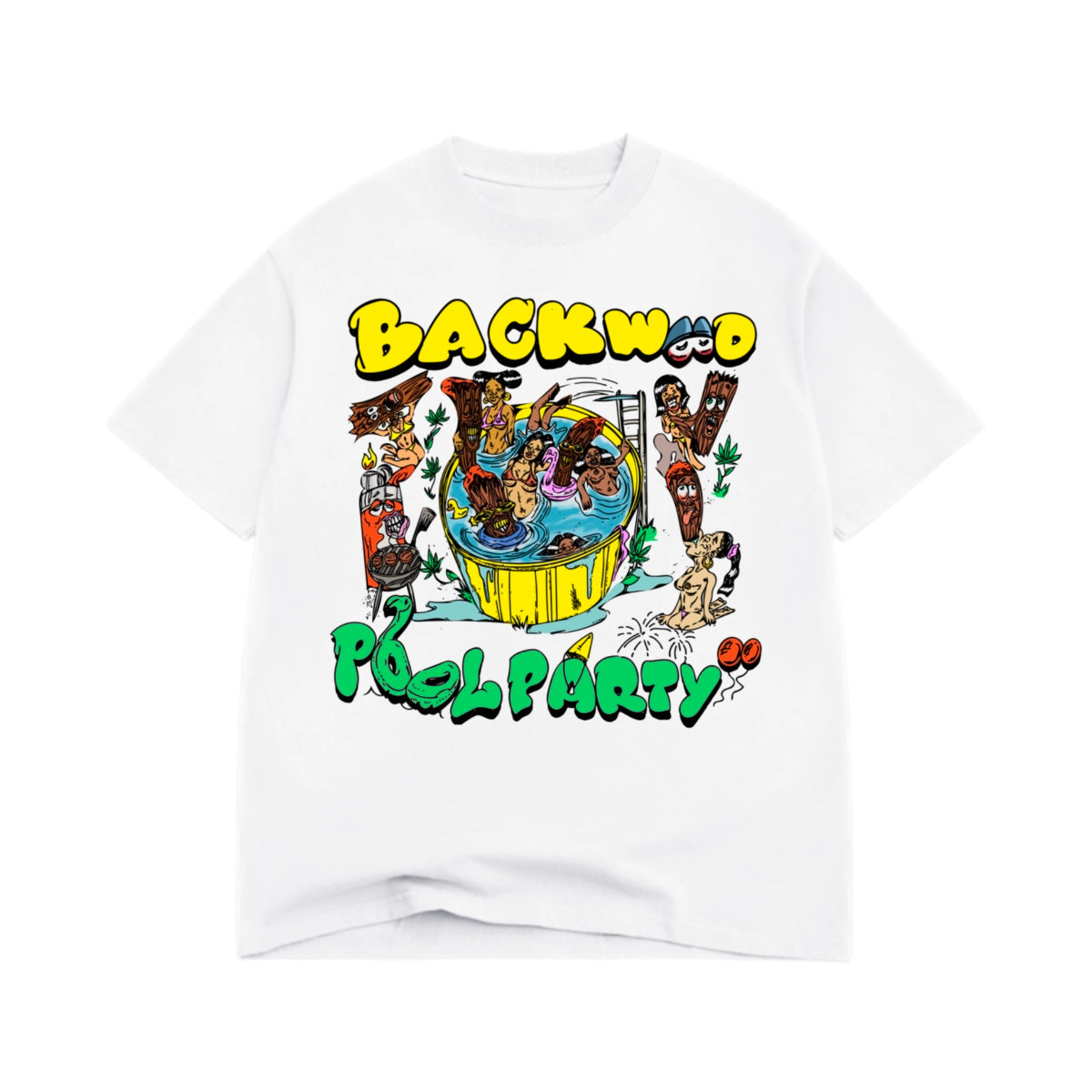 BACKWOOD POOL PARTY TEE WHITE